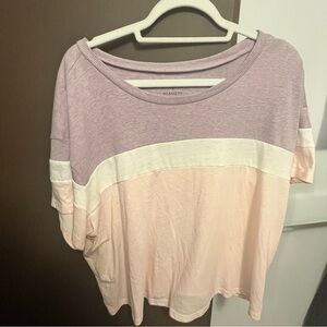Torrid striped colorblock tea relaxed fit size Large L pastel